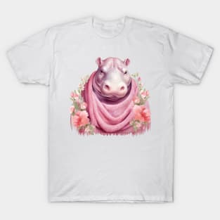 Pink Christmas Hippo T-Shirt